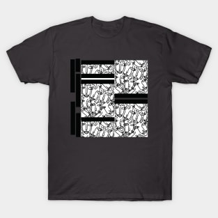 Black and White Face Line T-Shirt